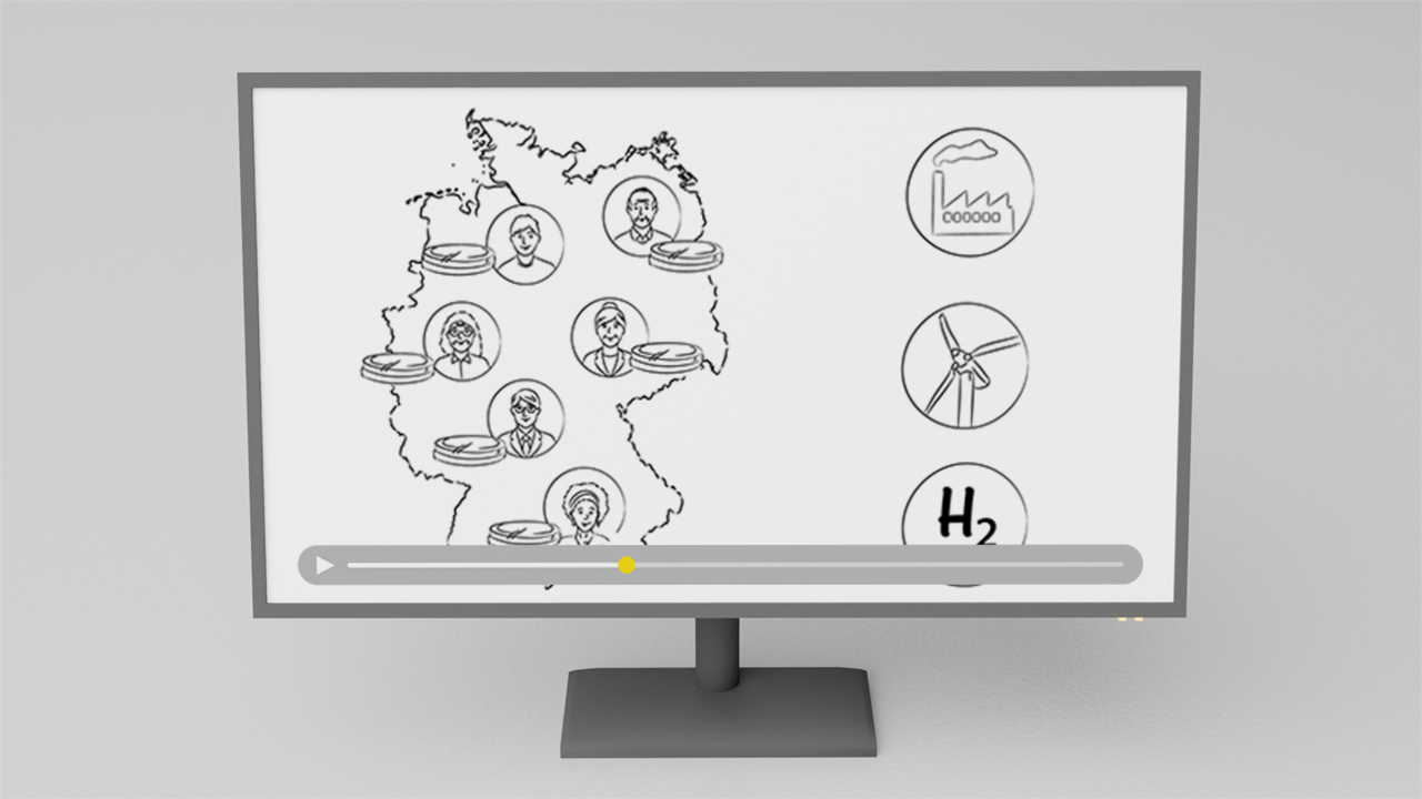 Bildschirm zeigt Erklärvideo über Aufschlag besonderer Netznutzung